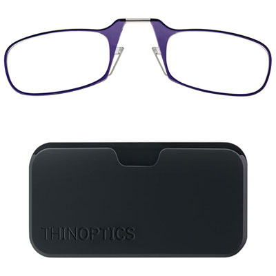 ThinOptics Black Pod & Reading Glasses with +2.5 Lens Strength - Purple