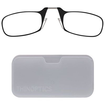 ThinOptics White Pod & Reading Glasses with +1.0 Lens Strength - Black