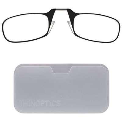 ThinOptics White Pod & Reading Glasses with +1.5 Lens Strength - Black