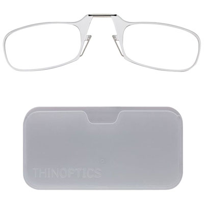 ThinOptics White Pod & Reading Glasses with +1.0 Lens Strength - Clear