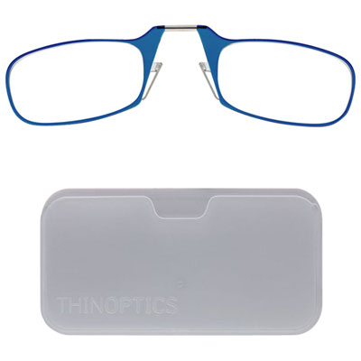 ThinOptics White Pod & Reading Glasses with +1.0 Lens Strength - Blue