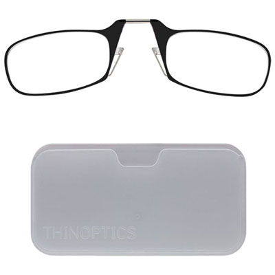 Image of ThinOptics White Pod & Reading Glasses with +2.0 Lens Strength - Black