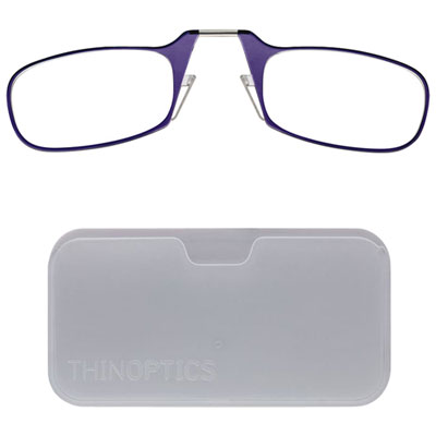 Image of ThinOptics White Pod & Reading Glasses with +2.5 Lens Strength - Purple