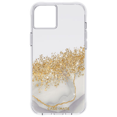 Case-Mate Karat Marble Fitted Hard Shell Case for iPhone 14 Plus - Clear/Gold