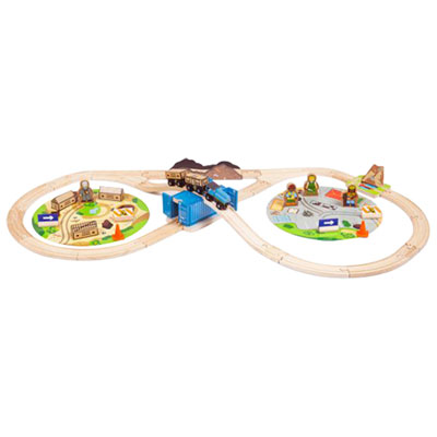 Image of Bigjigs Toys Construction Wooden Train Set