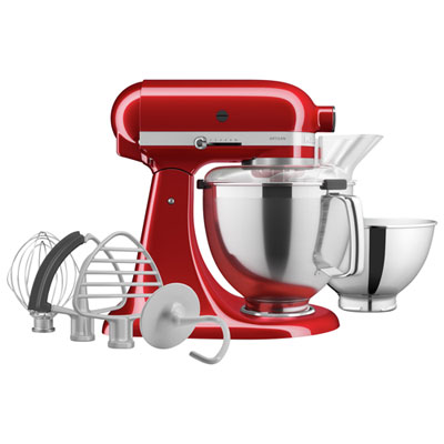 Image of KitchenAid Artisan Tilt-Head Stand Mixer with Premium Accessory Pack - 5Qt - 325-Watt - Candy Apple Red