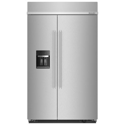 KitchenAid 48" 30 Cu. Ft. Side-By-Side Refrigerator with Water & Ice Dispenser (KBSD708MPS) - Stainless Best 48" option