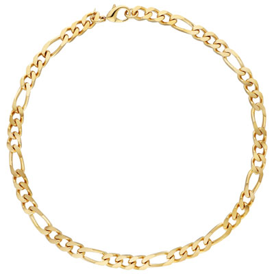 Image of 22   18K Yellow Gold Plated Over Bronze Modern Figaro Necklace