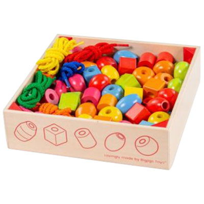 Image of Bigjigs Toys Lacing Beads Crate Set