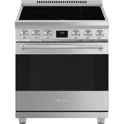 Cuisinière À Induction Autonome À Convection Véritable 4,6 Pi³ 30 Po De Smeg (Spr30Uimx) - Inox