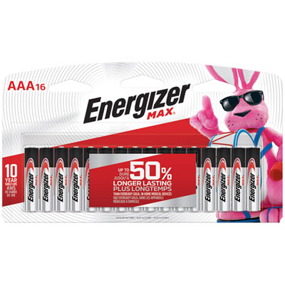 Energizer MAX Alkaline AAA Batteries - 16 Pack Energizer - MAX AAA Batteries