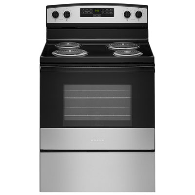 Image of Amana 30   4.8 Cu. Ft. Freestanding Electric Coil Top Range (YACR4303MMS) - Stainless Steel