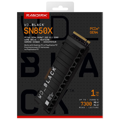 WD SN850X 1TB Internal SSD PCIe Gen 4 x4 NVMe with Heatsink for