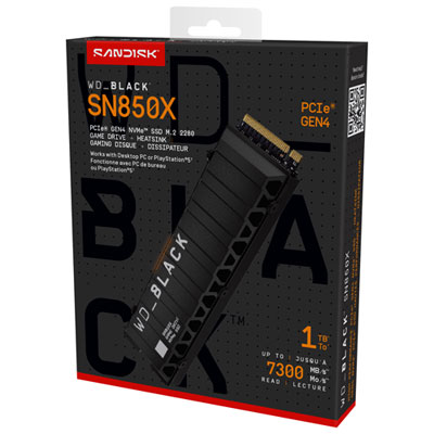 WD SN850X 1TB Internal SSD PCIe Gen 4 x4 NVMe with Heatsink for