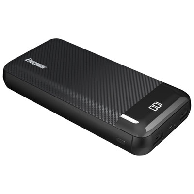 Energizer 20000 mAh Dual USB-A Power Bank - Black Great for camping trips