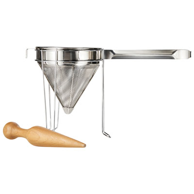 Image of Weston Cone Strainer and Pestle Set - Stainless Steel