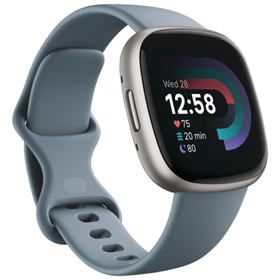 Image of Fitbit Versa 4 Smartwatch with Fitbit Premium & Heart Rate Monitor - Waterfall Blue
