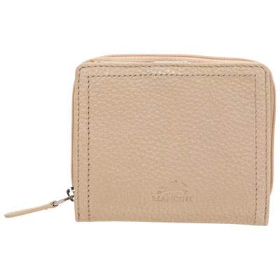 Mancini Pebble RFID Genuine Leather Bi-fold 7-Slot Clutch Wallet - Bone