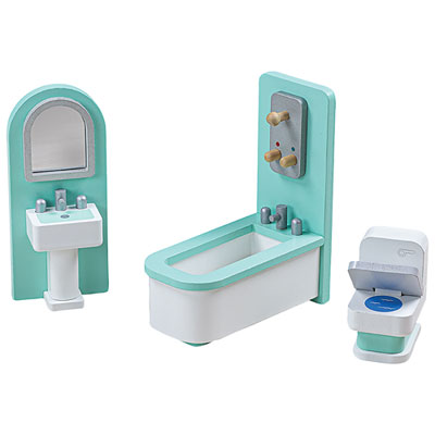 Image of Bigjigs Toys Doll House Bathroom Set