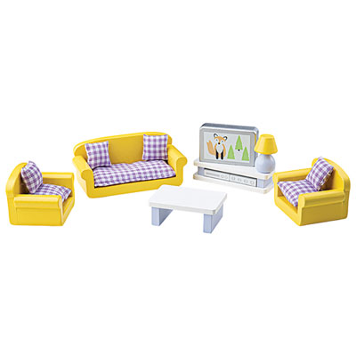 Image of Bigjigs Toys Doll House Living Room Set
