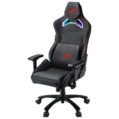 Image of ASUS ROG Chariot Ergonomic Faux Leather Gaming Chair with Aura RGB Lighting - Black - Exclusive Retail Partner