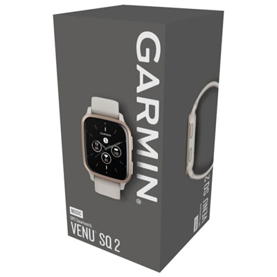 Garmin Venu SQ2 Music Edition 40.6mm Smartwatch with Heart Rate Monitor -  Ivory/Peach Gold