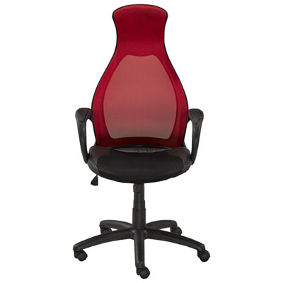 Image of Brassex Tivoli High-Back Mesh Office Chair - Black/Red