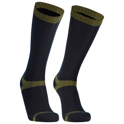 DexShell Waterproof Merino Wool Trekking Sock - Black/Olive - Large