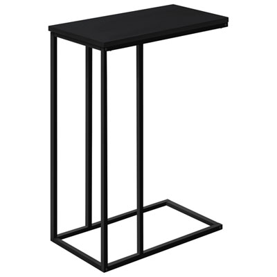 Monarch Contemporary Rectangular C-Shelf Accent Table - Black