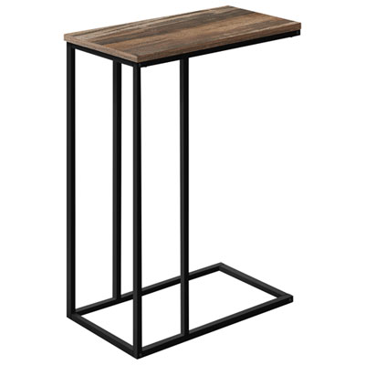 Image of Monarch Contemporary Rectangular C-Shelf Accent Table - Brown Reclaimed Wood-Look