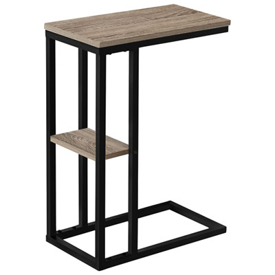 Table D'appoint Rectangulaire Contemporaine À 2 Tablettes De Monarch - Taupe Foncé/noir