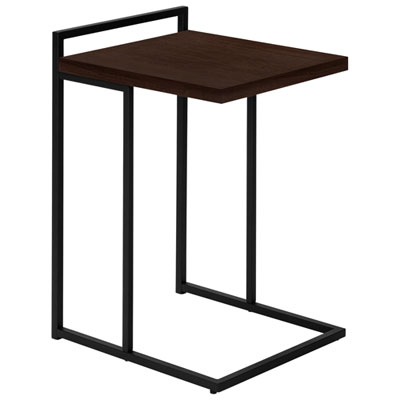 Monarch Thick-Panel Contemporary Rectangular Accent Table - Espresso/Black