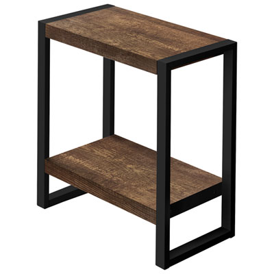 Monarch Contemporary Rectangular End Table - Brown Reclaimed Wood-Look