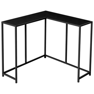 Monarch Contemporary L-Shape Console Table - Black