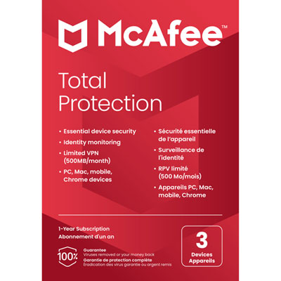 Image of McAfee Total Protection (PC/Mac/iOS/Android) - 3 Device - 1 Year