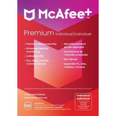 Image of McAfee+ Premium Individual (PC/Mac/iOS/Android) - Unlimited Devices - 1 Year
