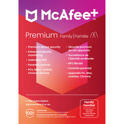 Image of McAfee+ Premium Family (PC/Mac/iOS/Android) - Unlimited Devices - 1 Year