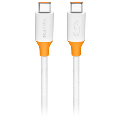 Insignia 2.5m (8 ft.) USB-C to USB-C Charge Cable (NS-PC3CC8W23-C) - White - Only at Best Buy