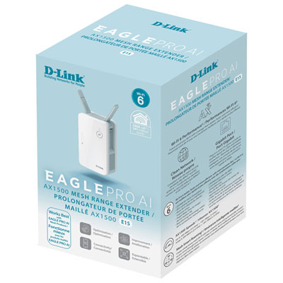 D-Link EAGLE PRO AI WiFi 6 AX1500 Mesh Range Extender - (E15) – D