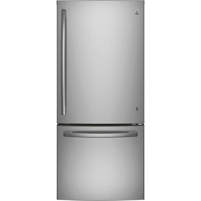 "GE 30"" 21 Cu. Ft. Bottom Freezer Refrigerator (GDE21DYRKFS) -Stainless Steel -Open Box -Perfect Condition"