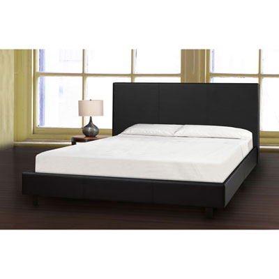 Image of Alexis Contemporary Upholstered Platform Bed - Queen - Black