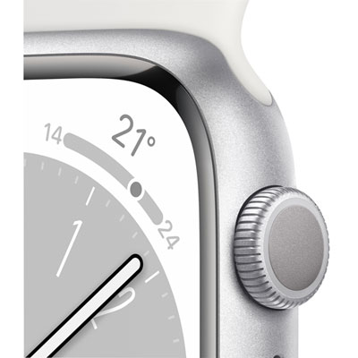 Apple Watch Series 8 (GPS) 41mm Silver Aluminum Case with White