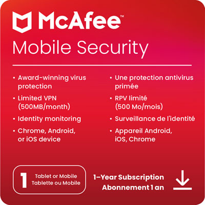Image of McAfee Mobile Security (Android/iOS) - 1 Device - 1 Year - Digital Download