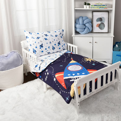 Image of Nemcor 2-Piece Outer Space Toddler Bedding Set - Blue