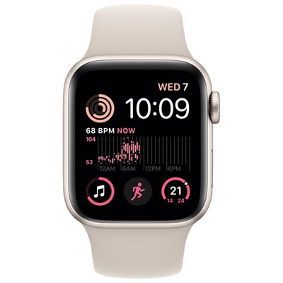 Rogers Apple Watch SE (GPS + Cellular) 40mm Starlight Aluminum Case with Starlight Sport Band (2022) - Monthly Financing