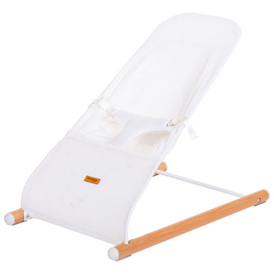 Image of Childhome Evolux Bouncer/Portable Baby Lounger with Breathable Mesh - White