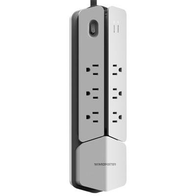 Image of Monster Power Center Vertex 6-Outlet Surge Protector - White