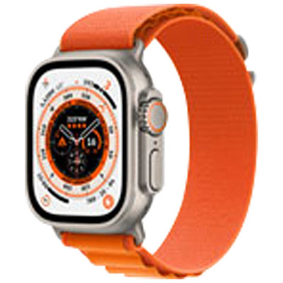 Image of Bell Apple Watch Ultra (GPS + Cellular) 49mm Titanium Case with Orange Alpine Loop - Medium
