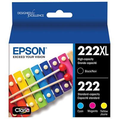 Epson T222XL Black and Colour Ink Ink (T222XL-BCS) - 4 Pack Nice multipack of inks, with EXTRA black