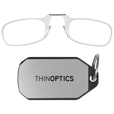 ThinOptics Readers Reading Glasses with Keychain Case - 1.0 Strength - Clear